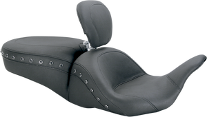 Lowdown Seat with Driver Backrest - Black Studded - Lutzka's Garage