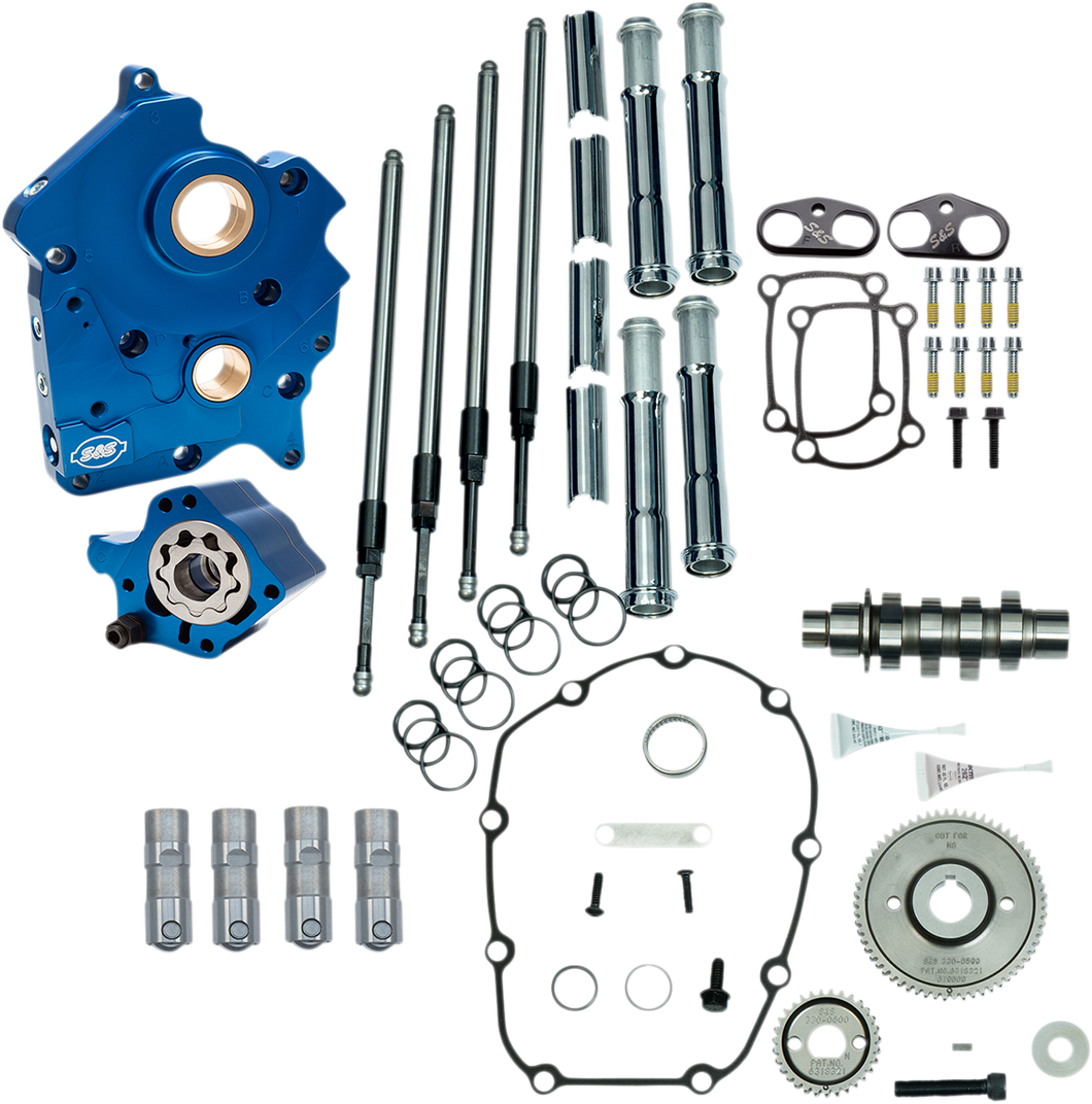 Cam Chest Kit with Plate M8 - Gear Drive - Water Cooled - 475 Cam - Chrome Pushrods