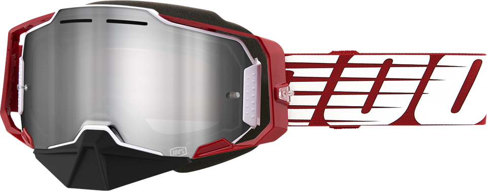 Armega Snow Goggles - Oversized Red - Silver Mirror - Lutzka's Garage